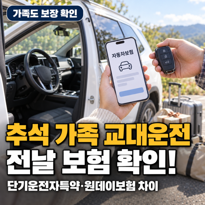 추석 귀성길 교대운전 보험. 가족이어도 운전자 범위·연령 확인