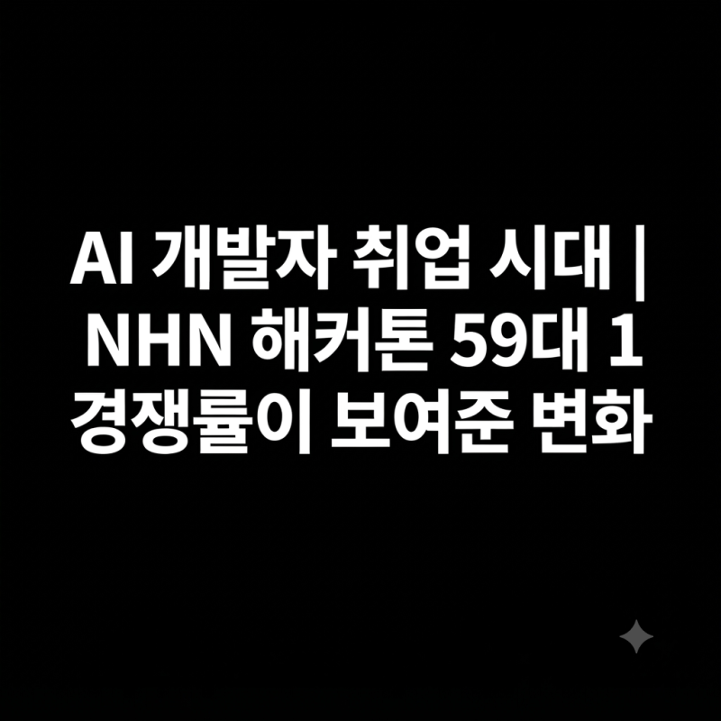 AI 개발자 취업 시대｜NHN 해커톤 59대 1 경쟁률이 보여준 변화