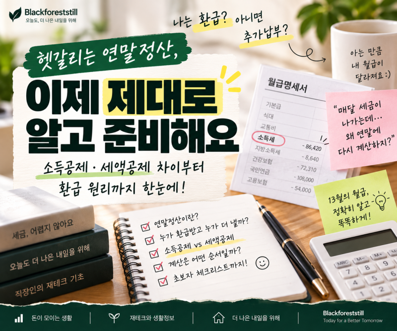 연말정산이란? 소득공제·세액공제 차이와 환급 원리 쉽게 정리