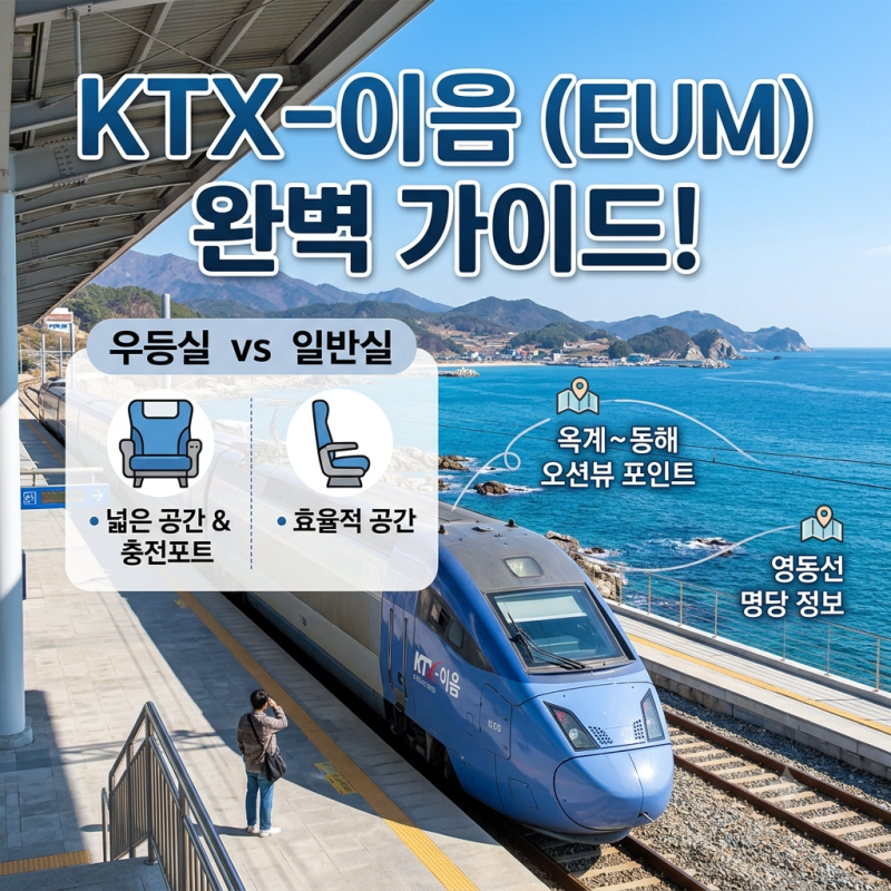 KTX-이음(EUM) 궁금하시죠?! 우등실vs일반실 차이와 노선별 오션뷰 명당 총정리