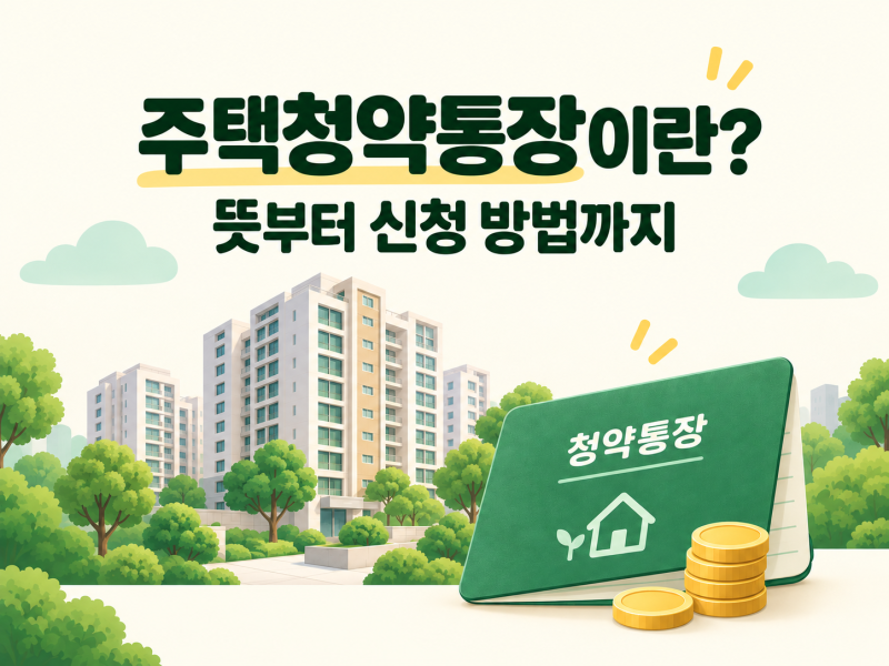 청약통장만 만들면 끝일까｜주택청약 뜻부터 1순위·신청방법까지