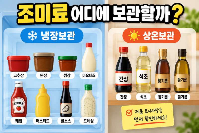 냉장고에 넣어야 할 조미료는? 간장·고추장·참기름 보관법 총정리