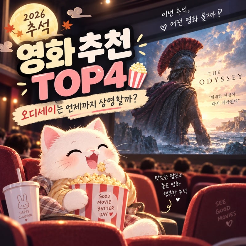 2026 추석 개봉영화 추천 TOP4, 오디세이는 언제까지 상영할까?