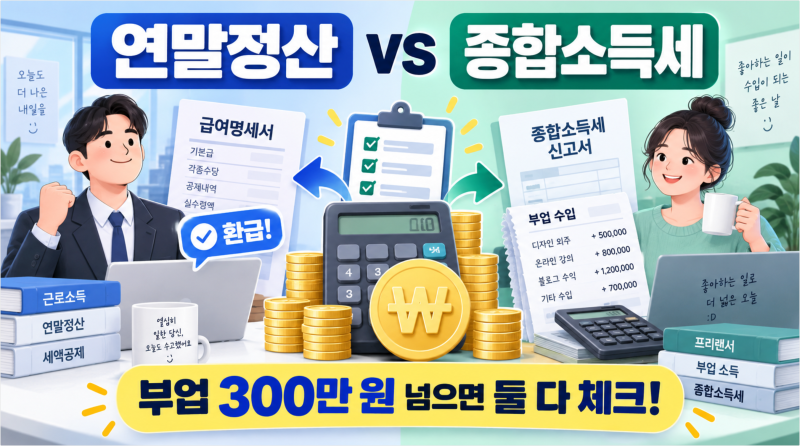 연말정산과 종합소득세 차이, 부업 300만 원 넘으면 둘 다 해야 합니다