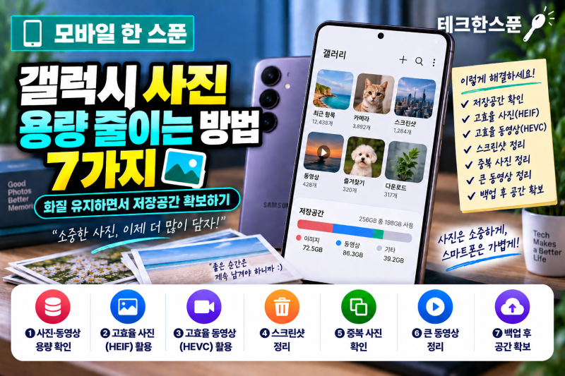 갤럭시 사진 용량 줄이는 방법 7가지