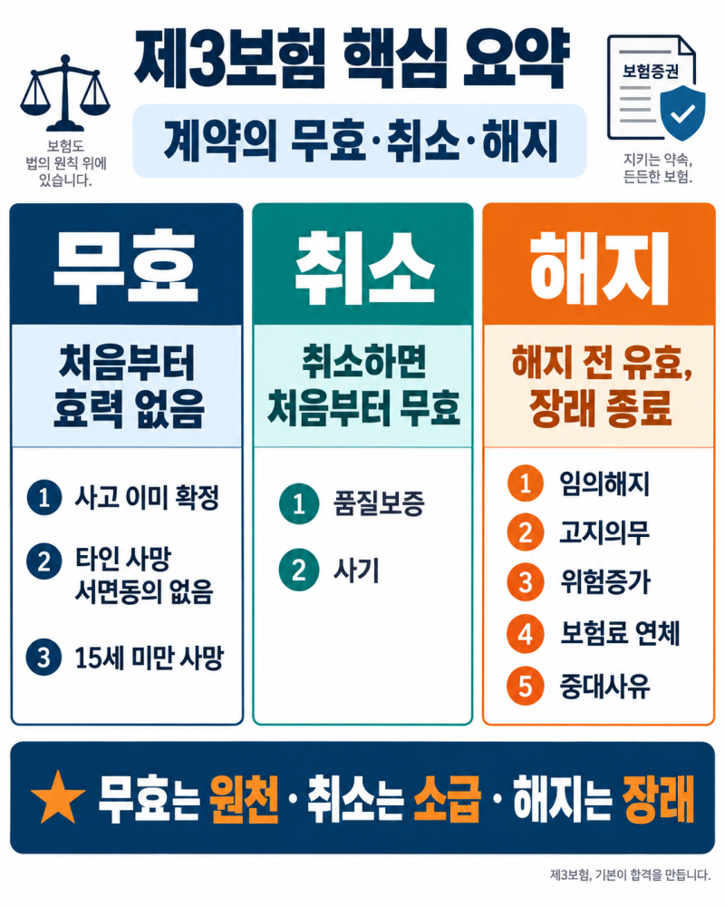 제3보험 제1편 보험계약법과 약관ㅣ10. 계약의 무효·취소·해지