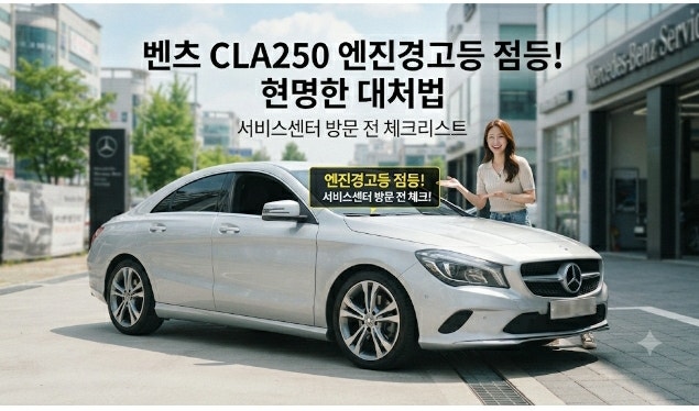 벤츠 CLA250 엔진경고등 점등 시 서비스센터 방문 전 체크리스트