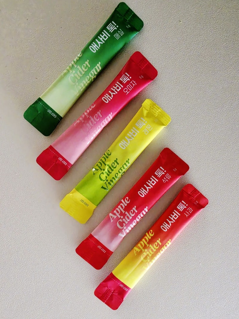 [먹어_보고서] 다이소 애사비톡! 5가지맛(사과,석류,오미자,매실,레몬) 다이소 추천템 솔직 리....