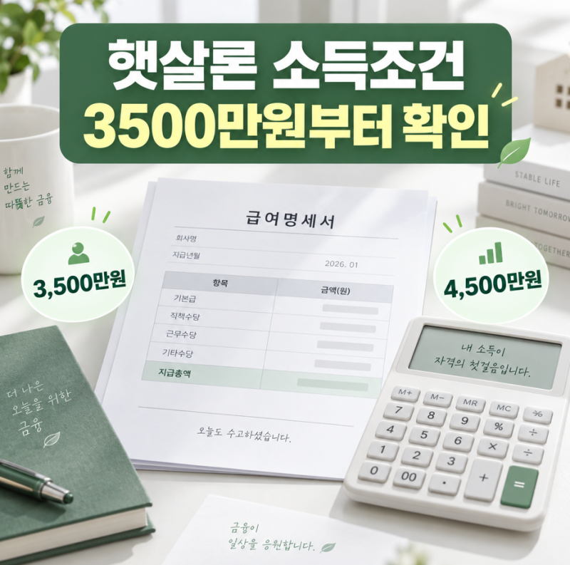 신협 햇살론 대출 자격 소득 신용점수 조건 확인