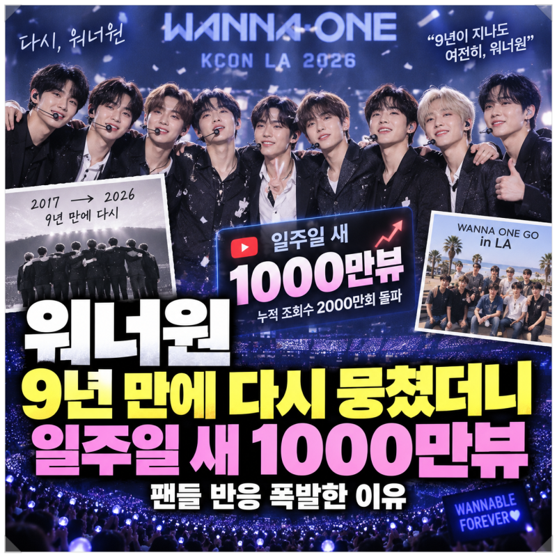워너원 9년 만에 다시 뭉쳤더니 일주일 새 1000만뷰, 팬들 반응 폭발한 이유