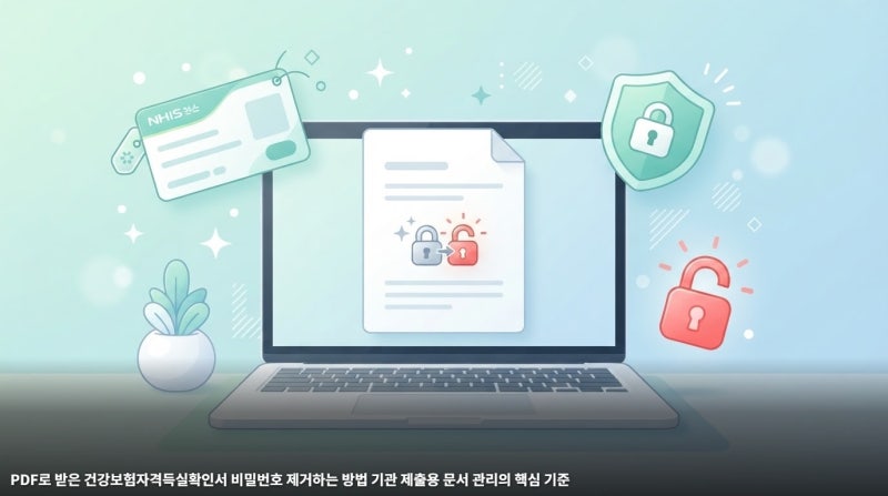PDF로 받은 건강보험자격득실확인서 비밀번호 제거하는 방법 기관 제출용 문서 관리의 핵심 ....