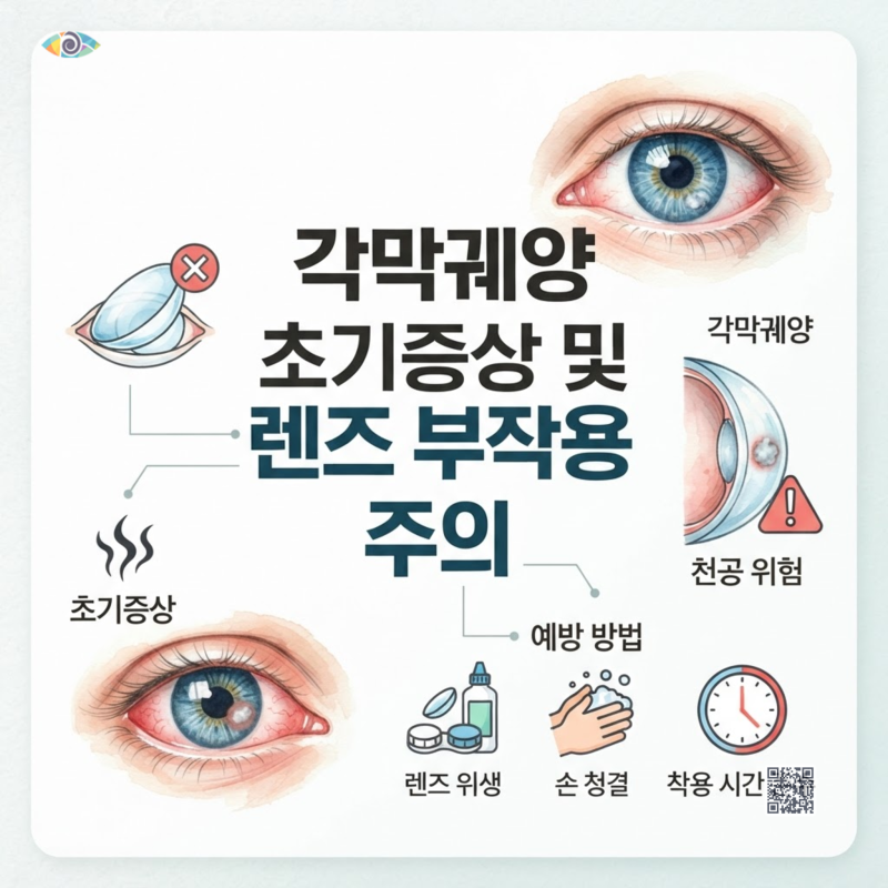 각막궤양 초기증상 방치하면 위험한 렌즈 부작용 각막 천공 예방 방법