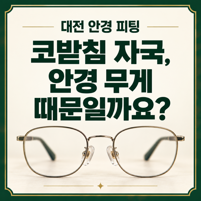 대전 안경 피팅｜코받침 자국이 심하고 콧등이 아프다면 안경을 바꿔야 할까요?