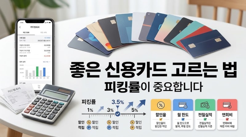 좋은 신용카드 고르는 법｜인기 알짜카드보다 중요한 ‘피킹률’, 내 카드 혜택 직접 계산해....