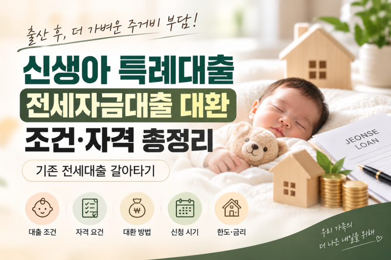 신생아 특례대출 전세자금대출 대환 조건·자격 총정리｜기존 전세대출 갈아타기