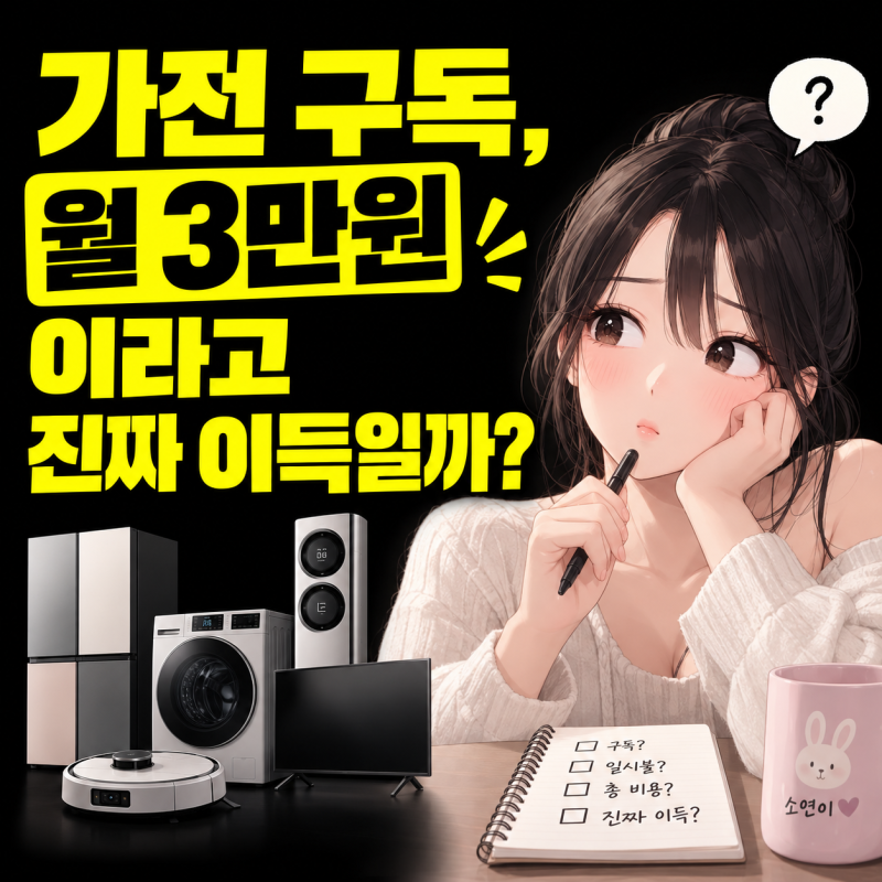 가전 구독, 진짜 이득일까? 월 3만원이라고 혹하면 안 되는 이유
