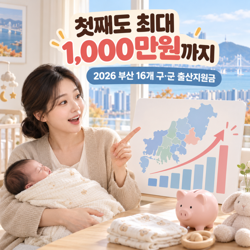 부산 출산지원금, 16개 구·군 어디가 많이 줄까? 첫째·둘째·셋째 비교