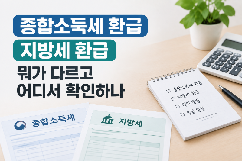 종합소득세 환급 지방세 환급 뭐가 다르고 어디서 확인하나