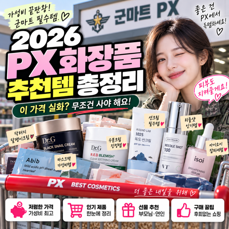 2026 PX 화장품 추천 l 총정리군마트 가면 꼭 사야 할 가성비 화장품은?