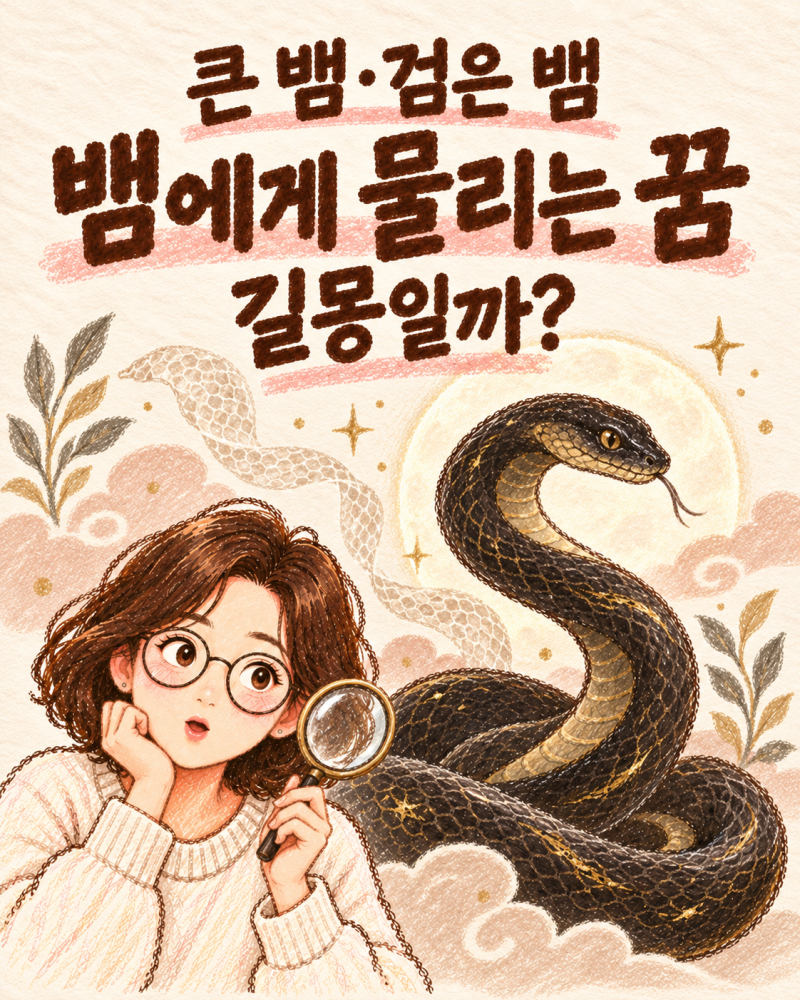 큰 뱀·검은 뱀·뱀에게 물리는 꿈은 길몽일까?