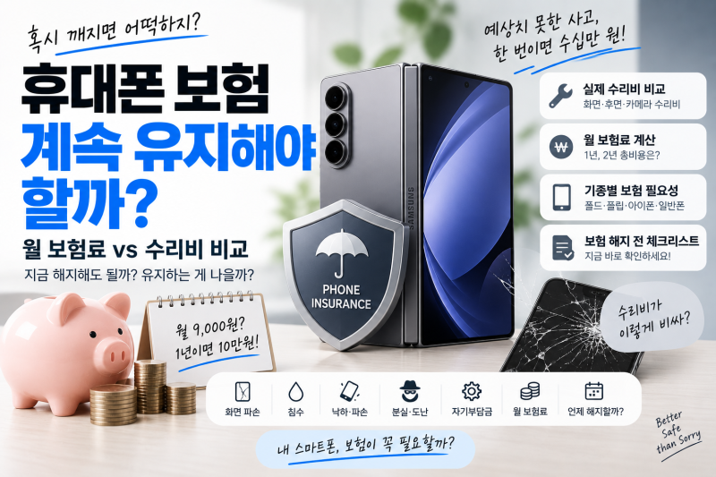 휴대폰 보험 계속 유지해야 할까｜월 보험료 vs 수리비 비교