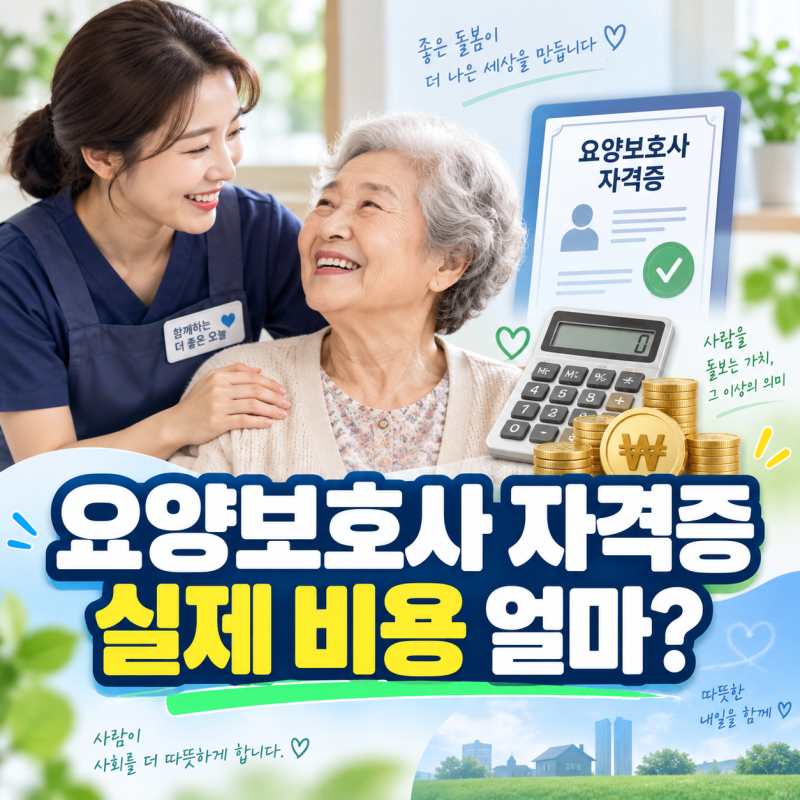 요양보호사 자격증 비용 100만원? 실제로 내는 돈은 따로 있습니다