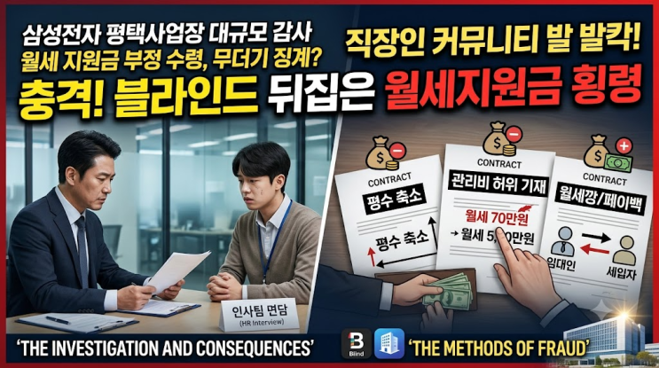 삼성전자 평택 월세지원금 부정수령 논란 총정리 (블라인드 폭로와 ....