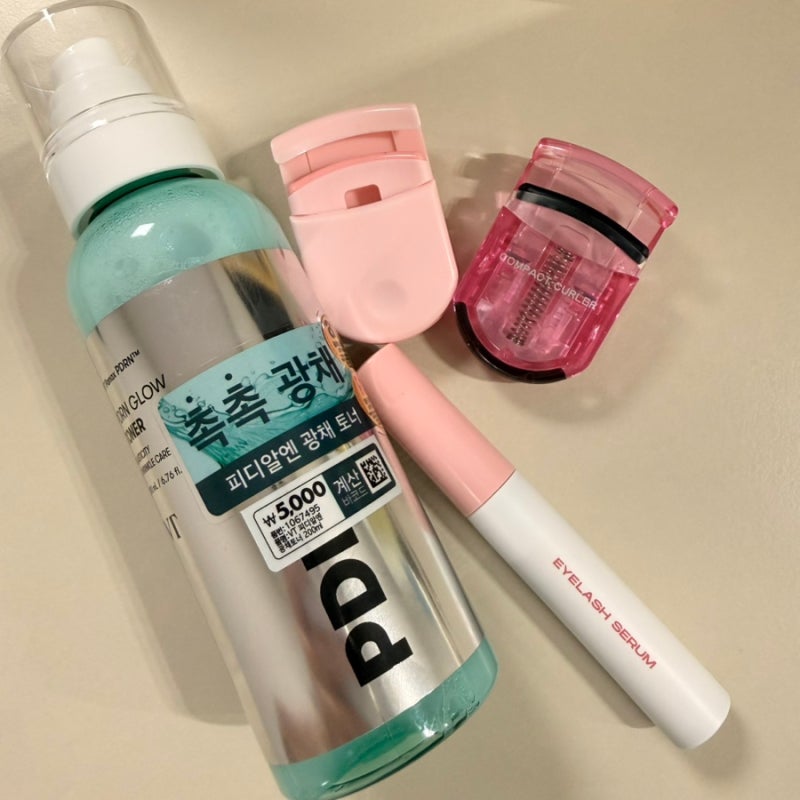 [다이소] 피디알엔 광채토너,엔트로피 속눈썹영양제,카이 휴대용뷰러, 러블리 휴대용미니뷰....