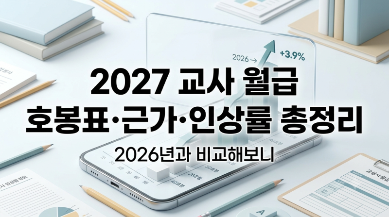 2027 교사 월급 얼마나 오를까? 호봉표·근가·2026년 비교해보니