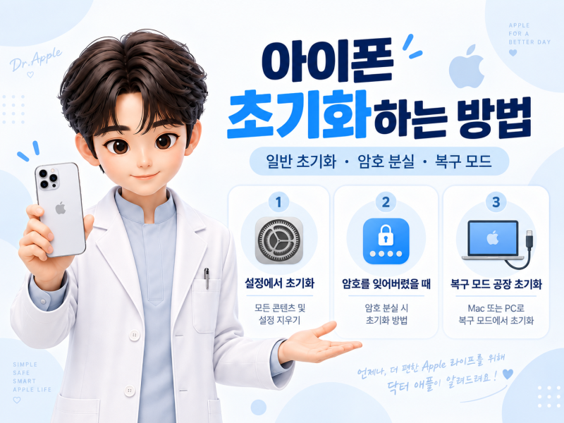 아이폰 초기화하는 방법 총정리｜비밀번호 분실·복구 모드 공장초기화까지