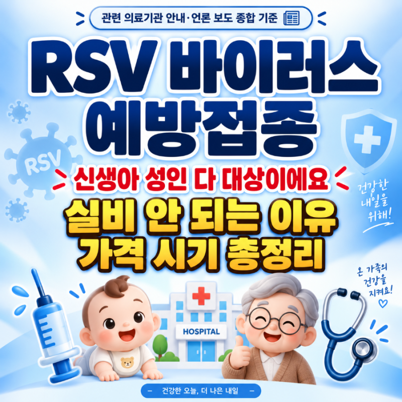 RSV 바이러스 증상 예방접종 가격 시기, "실비 안 되는 이유" 신생아 성인 총정리