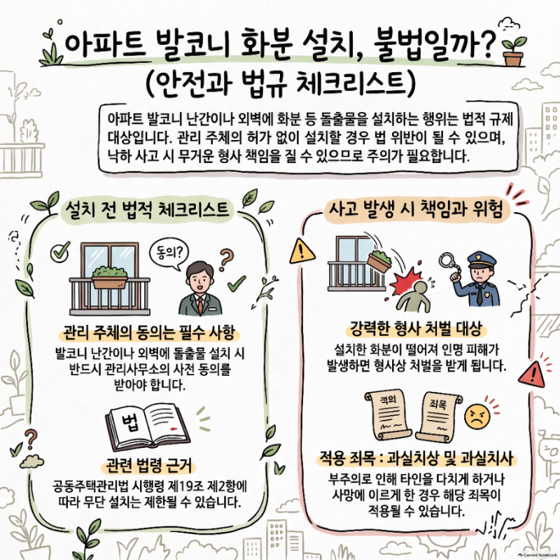 아파트 베란다 난간 화분 설치, 불법일까? 안전하고 예쁜 홈가드닝 가이드