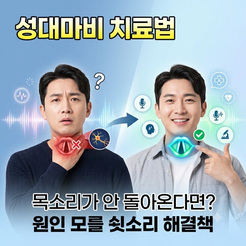 성대마비 치료법, 약을 먹어도 목소리가 안 돌아온다면? 원인 모를 목 쉼 해결책