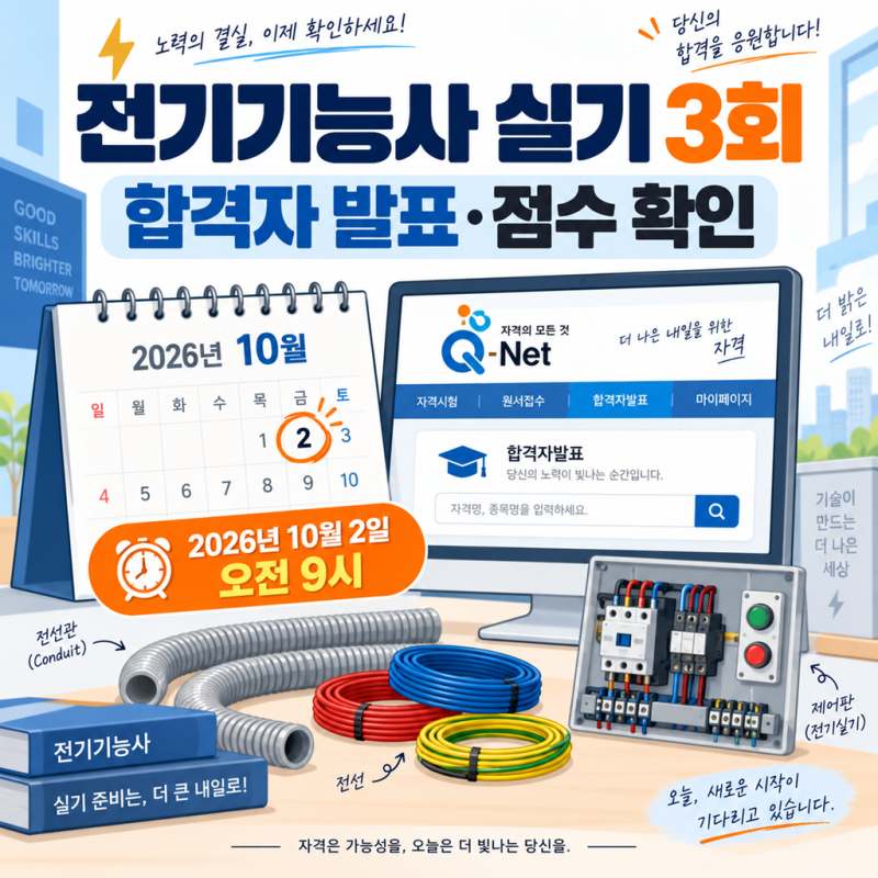 전기기능사실기 3회 합격자 발표 언제? 점수 확인 방법까지
