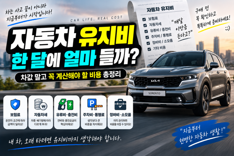 자동차 유지비 한 달에 얼마 들까?｜차값 말고 꼭 계산해야 할 비용 총정리