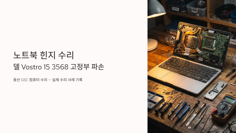 노트북힌지수리 델 Vostro 15 3568 고정부 파손