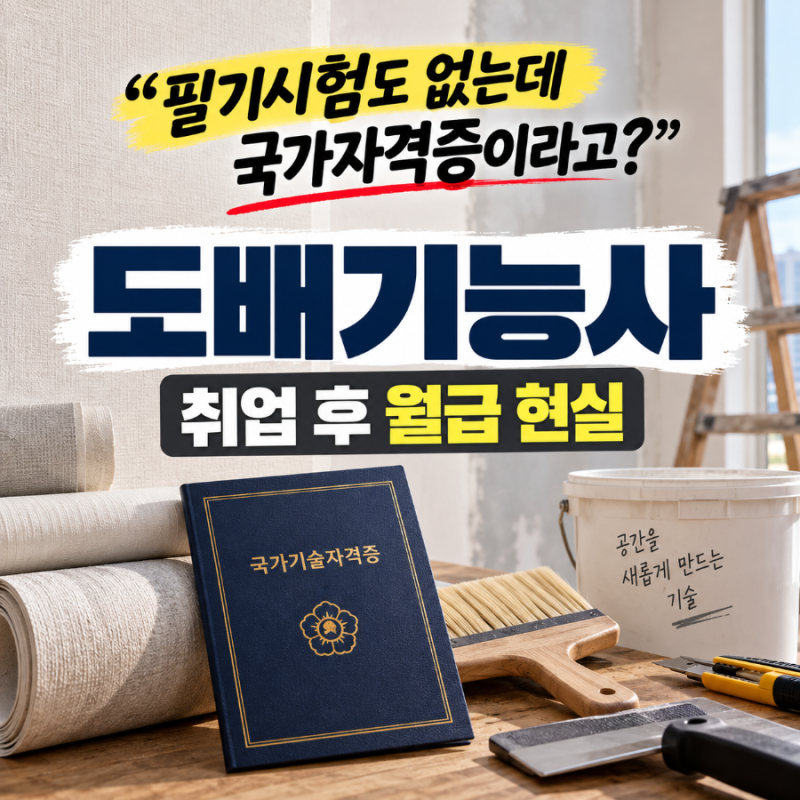 "필기시험도 없는데 국가자격증이라고?" 도배기능사 취업 후 월급 현실