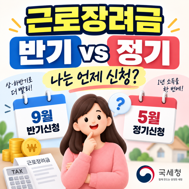 근로장려금 반기신청 vs 정기신청 차이, 나는 언제 신청해야 할까?
