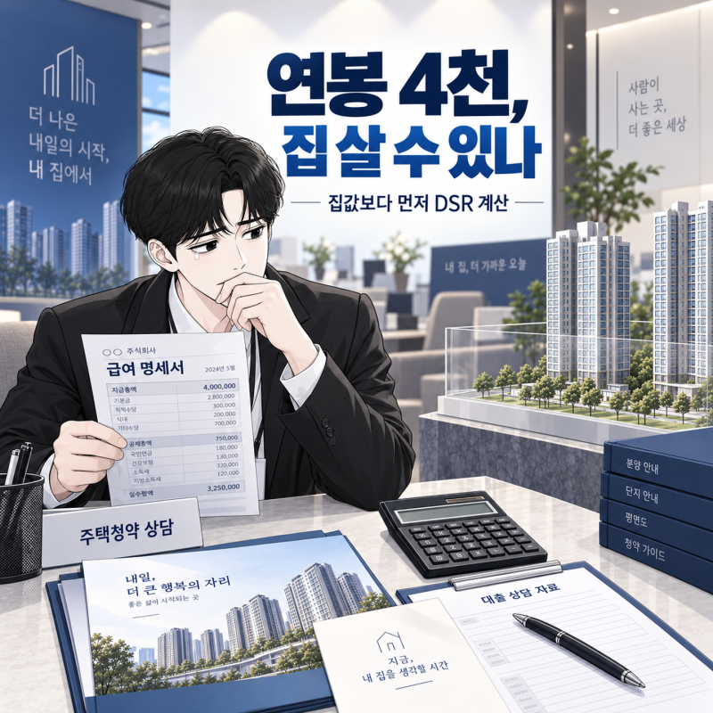 “연봉 4천으로 집 살 수 있나요?” DSR 계산기부터 켜야 하는 이유