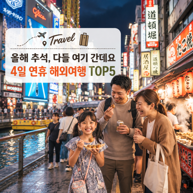 올해 추석엔 여기로 몰립니다… 4일 연휴에 한국인이 많이 찾는 해외여행지 TOP5