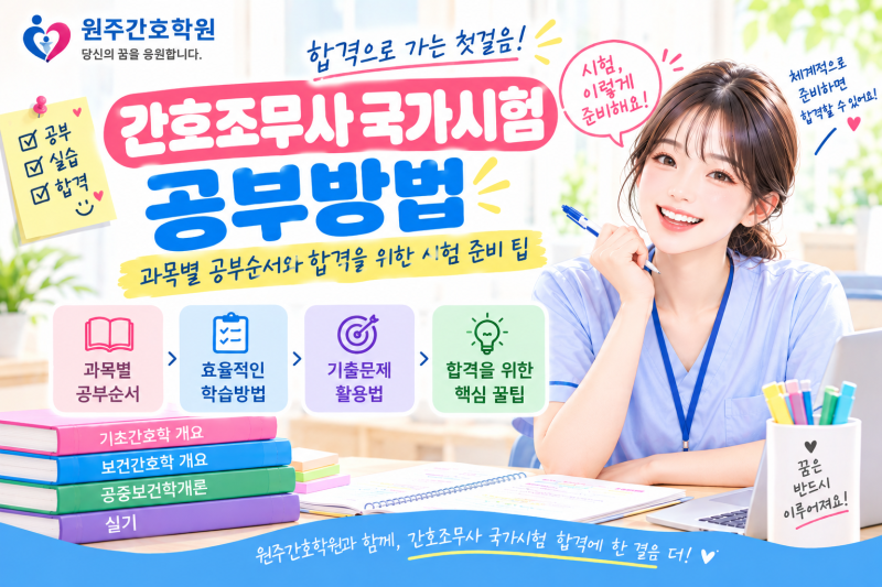 간호조무사 국가시험 공부방법 과목별 공부순서와 합격을 위한 시험 준비 팁