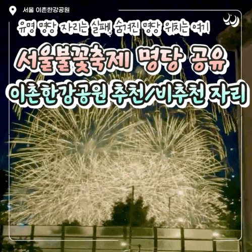 [서울세계불꽃축제 후기] 이촌한강공원 명당 비추천｜유명한 자리는 실패, 진짜 명당 위치 ....
