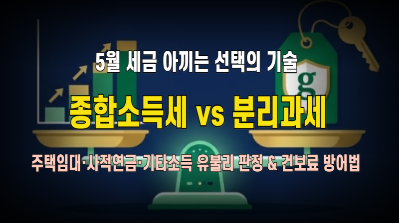 종합소득세 vs 분리과세 유불리 완벽 분석: 주택임대·사적연금·금융·기타소득 선택 기준 & ....