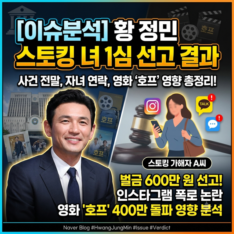 황정민 스토킹 녀 1심 선고 결과! 사건 전말부터 영화 '호프' 흥행 영향까지 완벽 정리