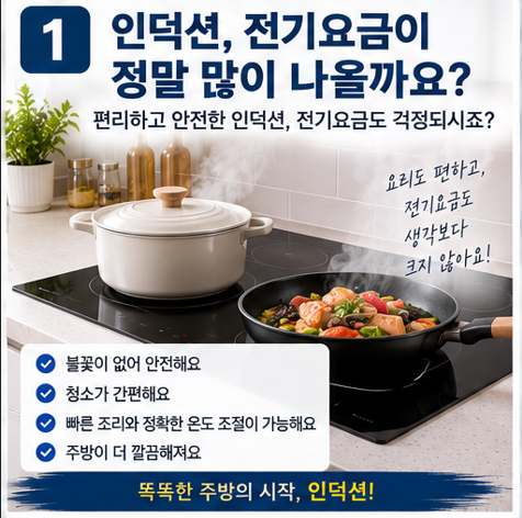 인덕션 전기요금 얼마나 나올까?｜1구·3구 사용 전기료와 절약 방법