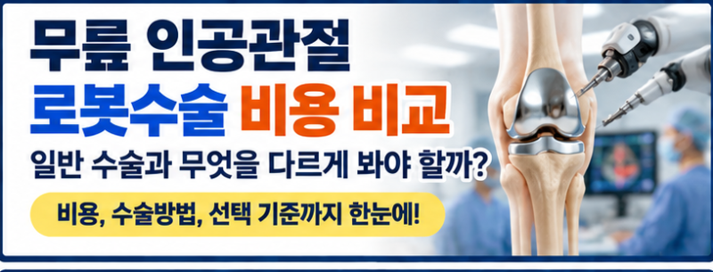무릎 인공관절 로봇수술 비용 비교, 일반 수술과 무엇을 다르게 봐야 할까