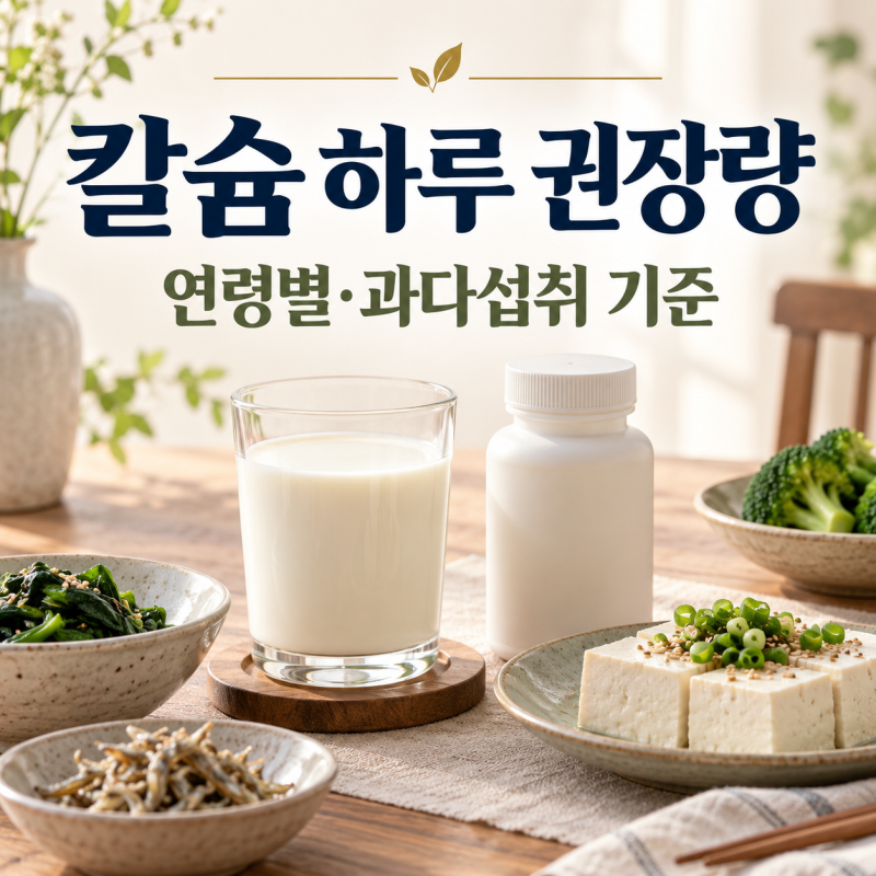 칼슘 하루 권장량연령별 섭취량과 과다섭취 기준