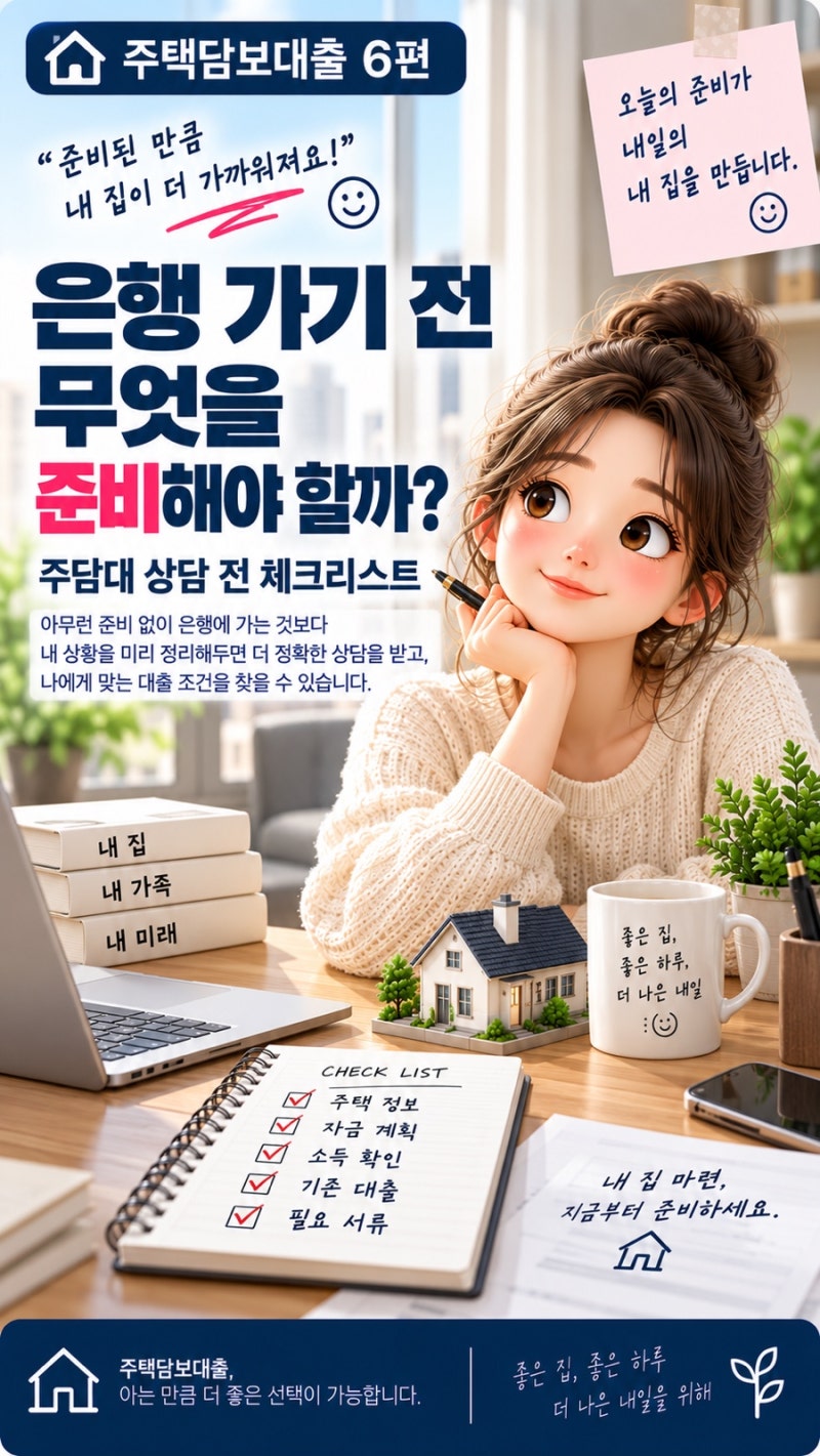 주택담보대출 6편｜은행 가기 전 무엇을 준비해야 할까? 주담대 상담 전 체크리스트