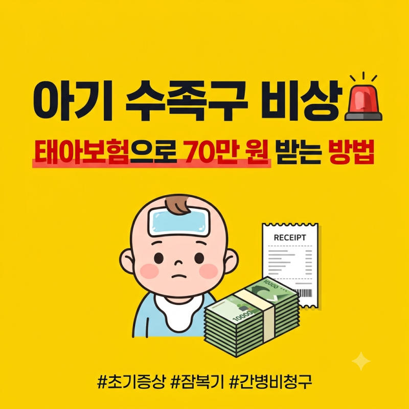 [아기 수족구] 초기증상 및 잠복기 총정리! 태아보험 진단비 70만원 받는 꿀팁