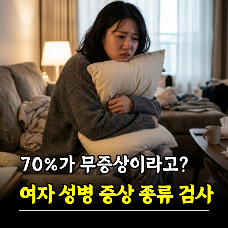 70%가 무증상이라고? 여자 성병 증상 종류 검사 치료